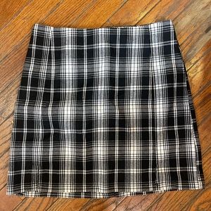 Black plaid mini skirt